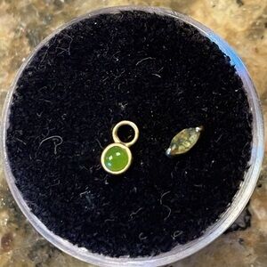 SOLD BVLA 14k yellow gold threadless end and charm with genuine stones